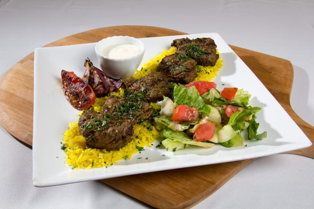 Beef Kabob Platter.