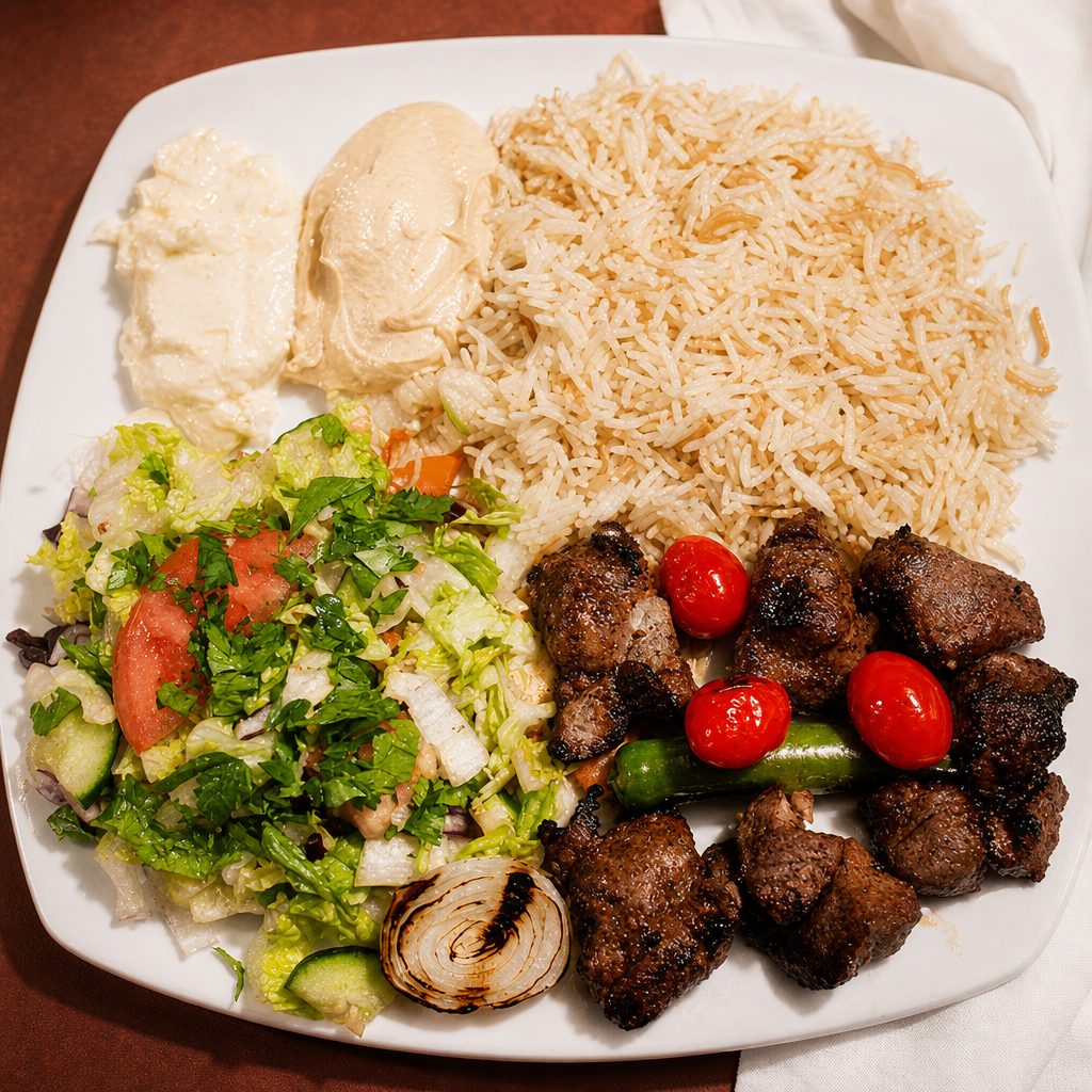 Lamb Kabob Platter.